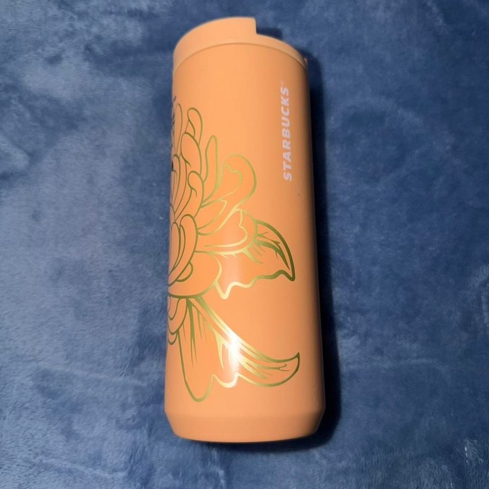 Starbucks orange floral tumbler new